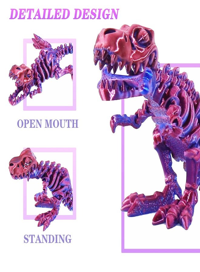 DEFORAGE 6pcs 3D Printed Dinosaur Skeletons,Articulated 3D T-Rex Skeletons, 3D Animals Dinosaur Figurine with Bones, 3D Printed Tyrannosaurus Rex Holiday Party Decor, ADHD, Autism, Anxiety Relief - Image 5